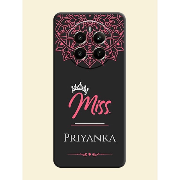 Mrs Name with Floral Design on Space Black Personalized Soft Matte Phone Covers - Realme Narzo 70 5G Mrs Name with Floral Design on Space Black Personalized Soft Matte Phone Covers - Realme Narzo 70 5G