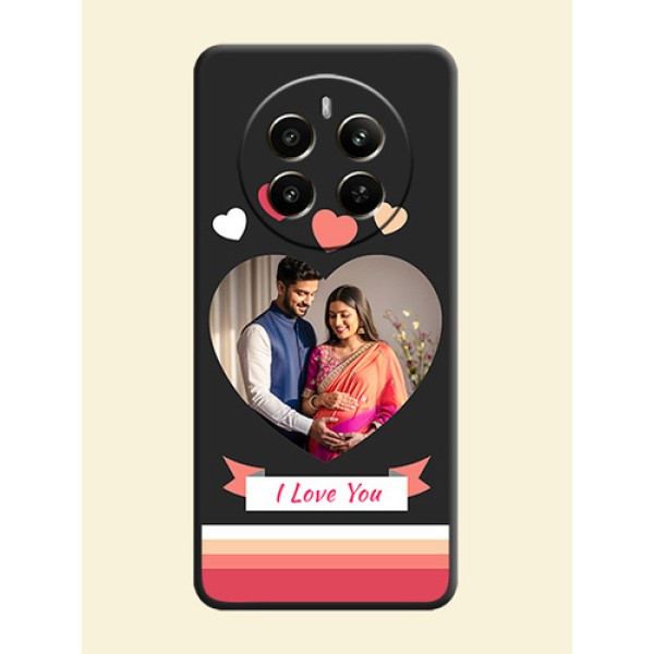 Love Shaped Photo with Colorful Stripes on Personalised Space Black Soft Matte Cases - Narzo 70 Pro 5G Love Shaped Photo with Colorful Stripes on Personalised Space Black Soft Matte Cases - Narzo 70 Pro 5G