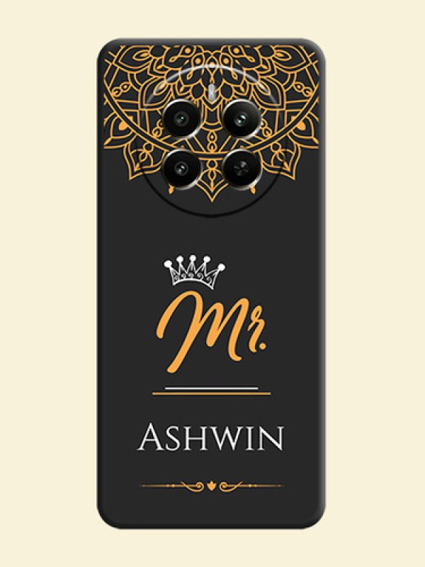 Mr Name with Floral Design on Personalised Space Black Soft Matte Cases - Narzo 70 Pro 5G