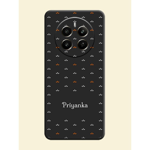 Simple Pattern With Custom Text On Space Black Personalized Soft Matte Phone Covers - Narzo 70 Pro 5G Simple Pattern With Custom Text On Space Black Personalized Soft Matte Phone Covers - Narzo 70 Pro 5G