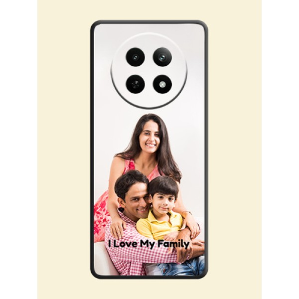 Full Single Pic Upload With Text On Space Black Personalized Soft Matte Phone Covers - Realme Narzo 70X 5G Full Single Pic Upload With Text On Space Black Personalized Soft Matte Phone Covers - Realme Narzo 70X 5G