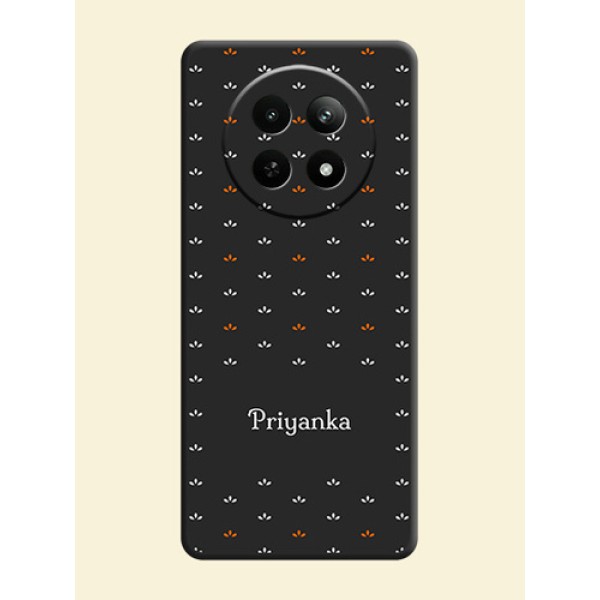Simple Pattern With Custom Text On Space Black Personalized Soft Matte Phone Covers - Realme Narzo 70X 5G Simple Pattern With Custom Text On Space Black Personalized Soft Matte Phone Covers - Realme Narzo 70X 5G