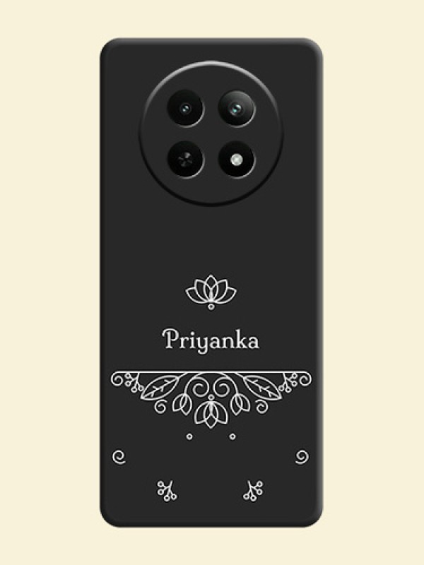 Lotus Garden Custom Text On Space Black Personalized Soft Matte Phone Covers - Realme Narzo 70X 5G