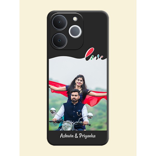 Fall in Love Pattern with Picture on Photo On Space Black Custom Soft Matte Mobile Back Cover - Realme Narzo 80 Lite 4G Fall in Love Pattern with Picture on Photo On Space Black Custom Soft Matte Mobile Back Cover - Realme Narzo 80 Lite 4G