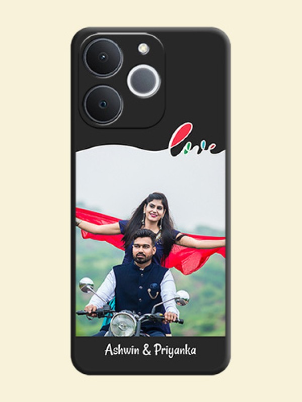 Fall in Love Pattern with Picture on Photo On Space Black Custom Soft Matte Mobile Back Cover - Realme Narzo 80 Lite 4G