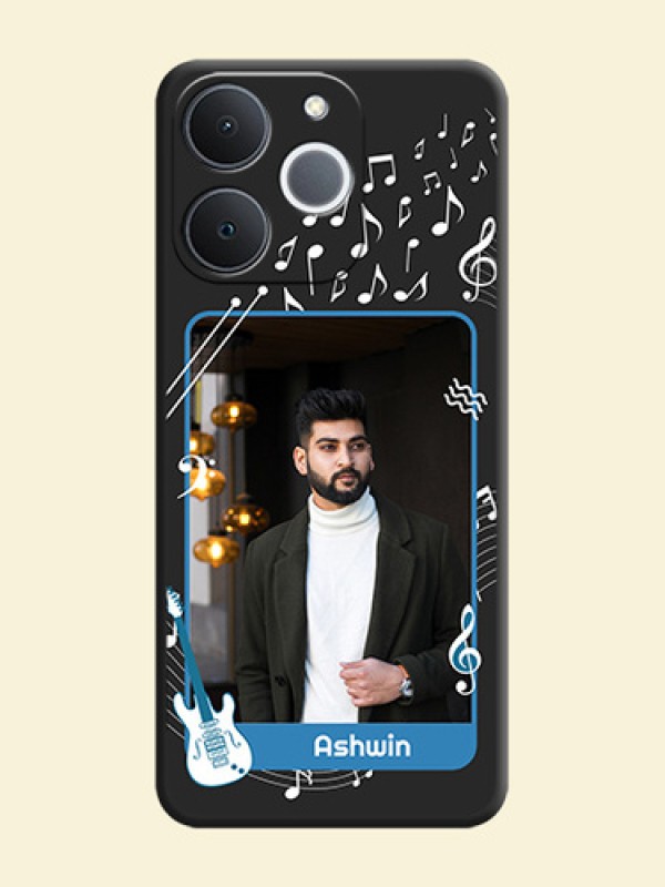 Musical Theme Design with Text on Photo On Space Black Custom Soft Matte Mobile Back Cover - Realme Narzo 80 Lite 4G