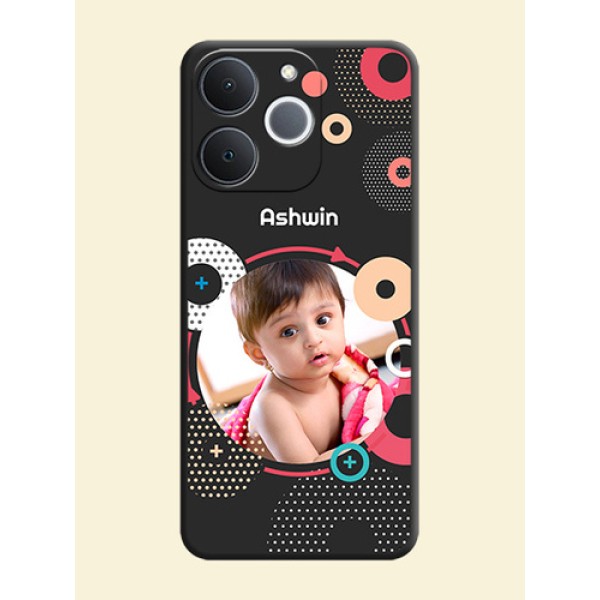 Multicoloured Round Image On Space Black Custom Soft Matte Mobile Back Cover - Realme Narzo 80 Lite 4G Multicoloured Round Image On Space Black Custom Soft Matte Mobile Back Cover - Realme Narzo 80 Lite 4G