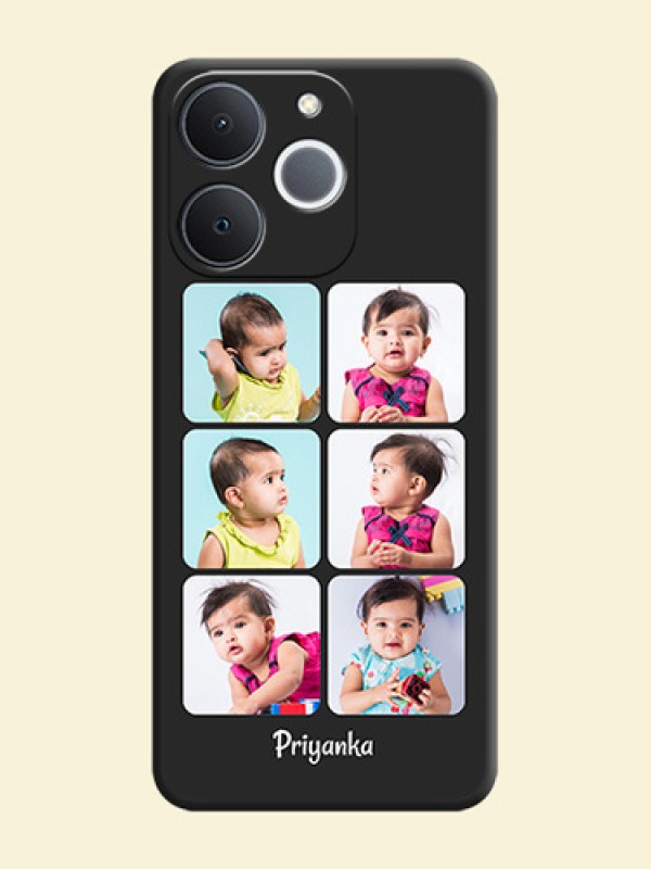 Floral Art with 6 Image Holder on Photo On Space Black Custom Soft Matte Mobile Back Cover - Realme Narzo 80 Lite 4G