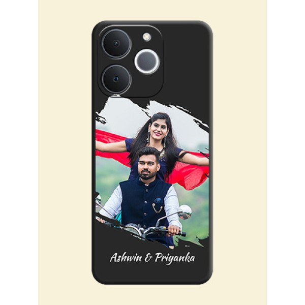 Grunge Brush Strokes on Photo On Space Black Custom Soft Matte Mobile Back Cover - Realme Narzo 80 Lite 4G Grunge Brush Strokes on Photo On Space Black Custom Soft Matte Mobile Back Cover - Realme Narzo 80 Lite 4G
