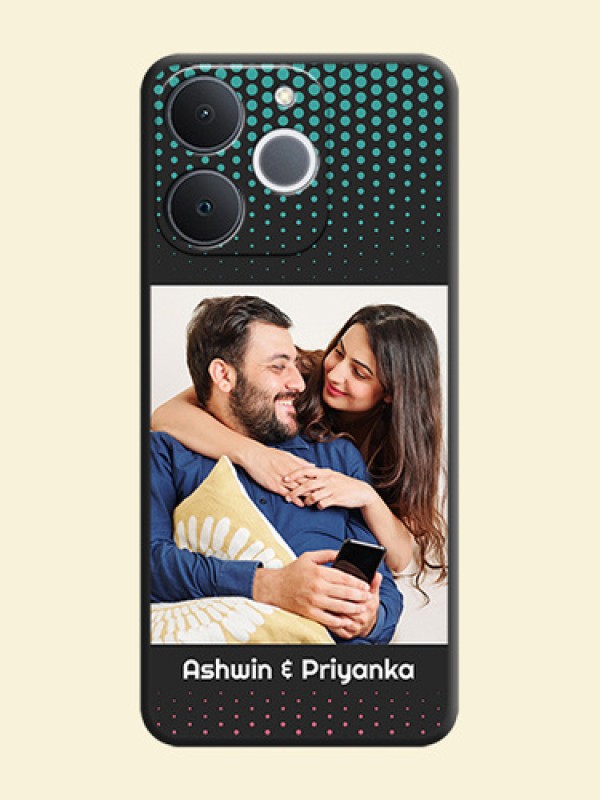 Faded Dots with Grunge Photo Frame and Text On Space Black Custom Soft Matte Mobile Back Cover - Realme Narzo 80 Lite 4G
