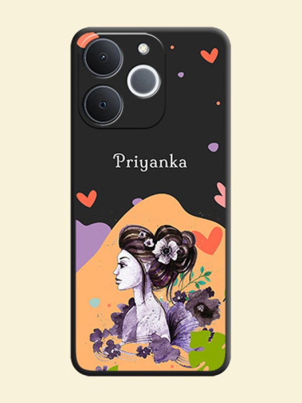 Namecase For Her With Fancy Lady Image On Space Black Custom Soft Matte Mobile Back Cover - Realme Narzo 80 Lite 4G