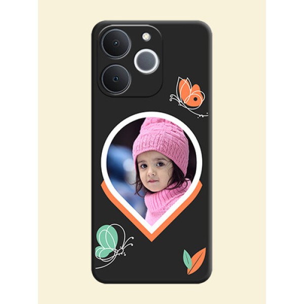 Upload Pic With Simple Butterly Design On Space Black Custom Soft Matte Mobile Back Cover - Realme Narzo 80 Lite 4G Upload Pic With Simple Butterly Design On Space Black Custom Soft Matte Mobile Back Cover - Realme Narzo 80 Lite 4G