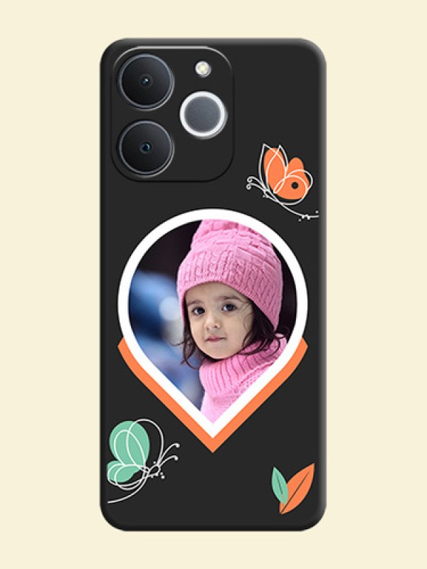 Upload Pic With Simple Butterly Design On Space Black Custom Soft Matte Mobile Back Cover - Realme Narzo 80 Lite 4G