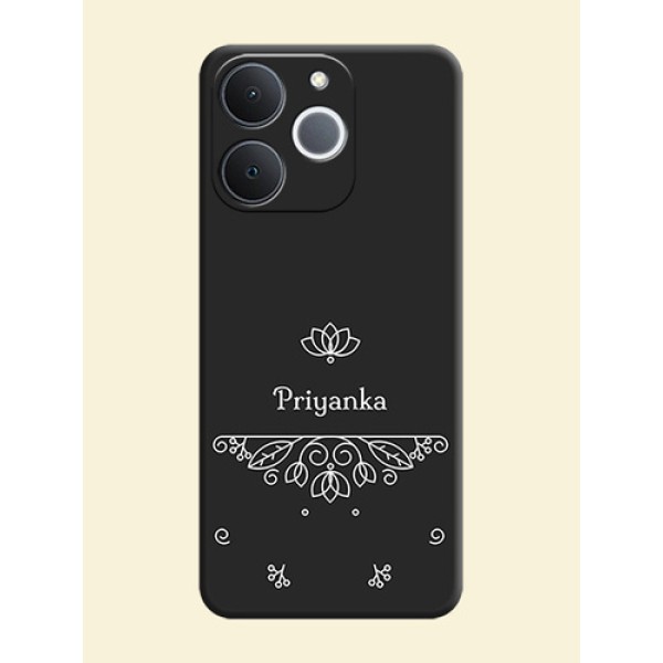 Lotus Garden Custom Text On Space Black Custom Soft Matte Mobile Back Cover - Realme Narzo 80 Lite 4G Lotus Garden Custom Text On Space Black Custom Soft Matte Mobile Back Cover - Realme Narzo 80 Lite 4G