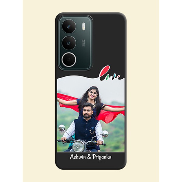 Fall in Love Pattern with Picture on Photo On Space Black Custom Soft Matte Mobile Back Cover - Narzo 80 Lite Fall in Love Pattern with Picture on Photo On Space Black Custom Soft Matte Mobile Back Cover - Narzo 80 Lite