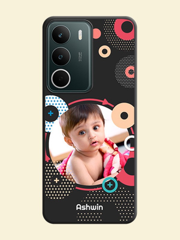 Multicoloured Round Image On Space Black Custom Soft Matte Mobile Back Cover - Narzo 80 Lite