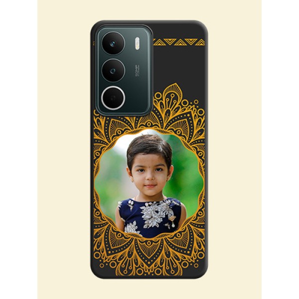 Round Image with Floral Design On Space Black Custom Soft Matte Mobile Back Cover - Narzo 80 Lite Round Image with Floral Design On Space Black Custom Soft Matte Mobile Back Cover - Narzo 80 Lite