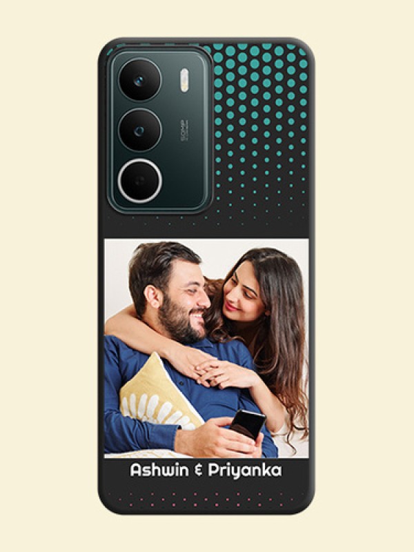 Faded Dots with Grunge Photo Frame and Text On Space Black Custom Soft Matte Mobile Back Cover - Narzo 80 Lite