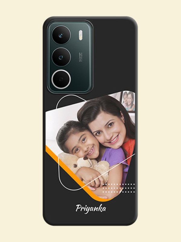 Yellow Triangle on Photo On Space Black Custom Soft Matte Mobile Back Cover - Narzo 80 Lite