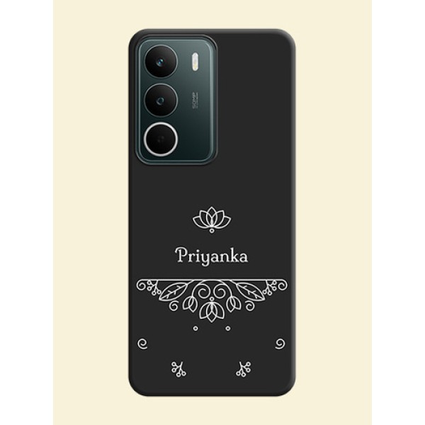 Lotus Garden Custom Text On Space Black Custom Soft Matte Mobile Back Cover - Narzo 80 Lite Lotus Garden Custom Text On Space Black Custom Soft Matte Mobile Back Cover - Narzo 80 Lite