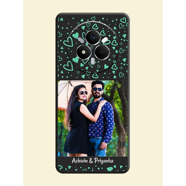 Sea Green Indefinite Love Pattern on Photo On Space Black Custom Soft Matte Mobile Back Cover - Realme Narzo 80 Pro 5G Sea Green Indefinite Love Pattern on Photo On Space Black Custom Soft Matte Mobile Back Cover - Realme Narzo 80 Pro 5G