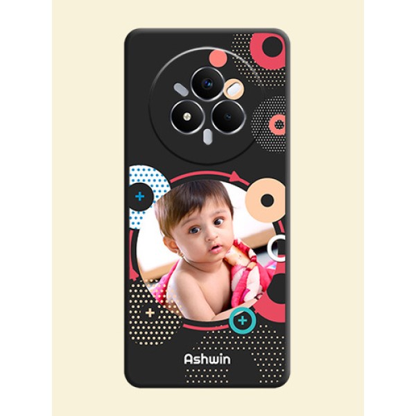 Multicoloured Round Image On Space Black Custom Soft Matte Mobile Back Cover - Realme Narzo 80 Pro 5G Multicoloured Round Image On Space Black Custom Soft Matte Mobile Back Cover - Realme Narzo 80 Pro 5G