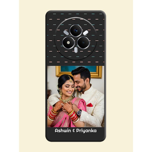 Line Pattern Design with Text On Space Black Custom Soft Matte Mobile Back Cover - Realme Narzo 80 Pro 5G Line Pattern Design with Text On Space Black Custom Soft Matte Mobile Back Cover - Realme Narzo 80 Pro 5G