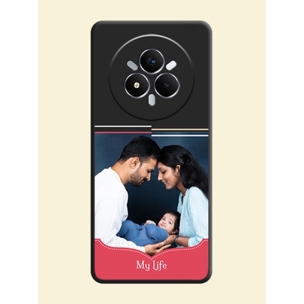 Classic Plain Design with Name On Space Black Custom Soft Matte Mobile Back Cover - Realme Narzo 80 Pro 5G Classic Plain Design with Name On Space Black Custom Soft Matte Mobile Back Cover - Realme Narzo 80 Pro 5G