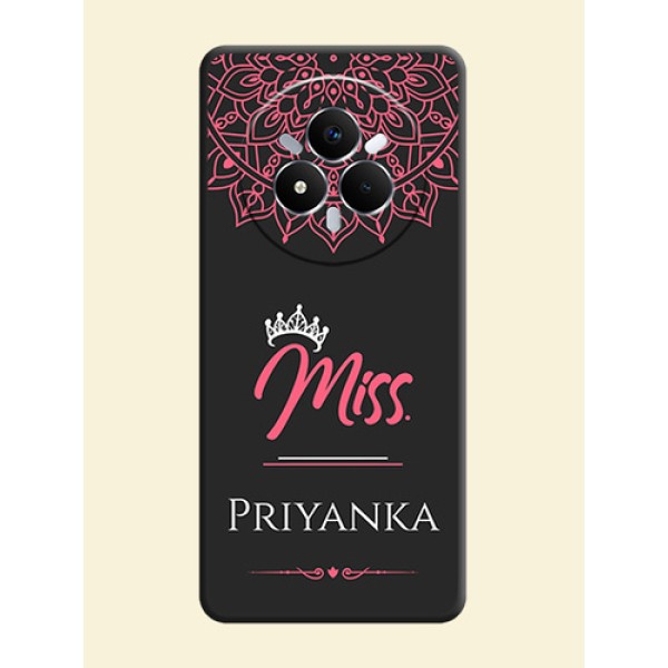Mrs Name with Floral Design On Space Black Custom Soft Matte Mobile Back Cover - Realme Narzo 80 Pro 5G Mrs Name with Floral Design On Space Black Custom Soft Matte Mobile Back Cover - Realme Narzo 80 Pro 5G