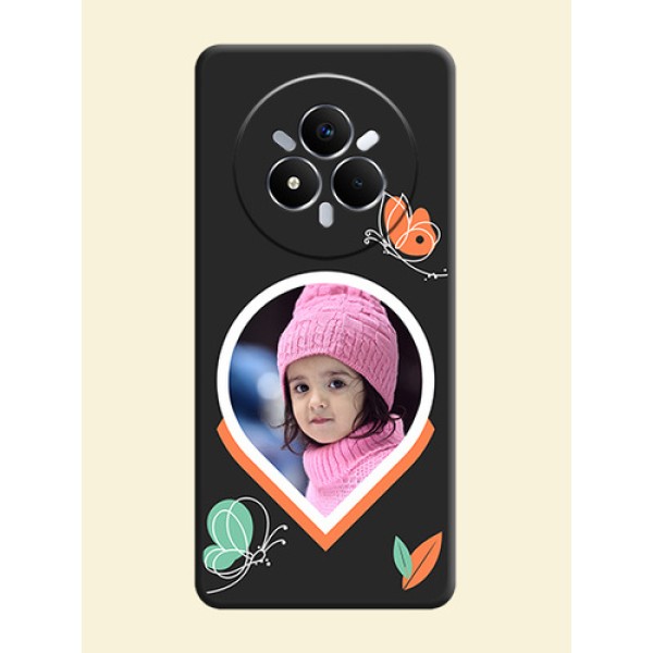 Upload Pic With Simple Butterly Design On Space Black Custom Soft Matte Mobile Back Cover - Realme Narzo 80 Pro 5G Upload Pic With Simple Butterly Design On Space Black Custom Soft Matte Mobile Back Cover - Realme Narzo 80 Pro 5G
