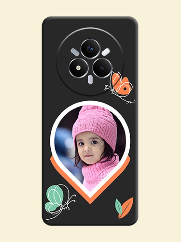 Upload Pic With Simple Butterly Design On Space Black Custom Soft Matte Mobile Back Cover - Realme Narzo 80 Pro 5G