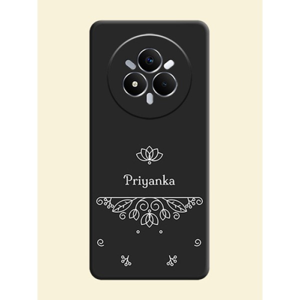 Lotus Garden Custom Text On Space Black Custom Soft Matte Mobile Back Cover - Realme Narzo 80 Pro 5G Lotus Garden Custom Text On Space Black Custom Soft Matte Mobile Back Cover - Realme Narzo 80 Pro 5G