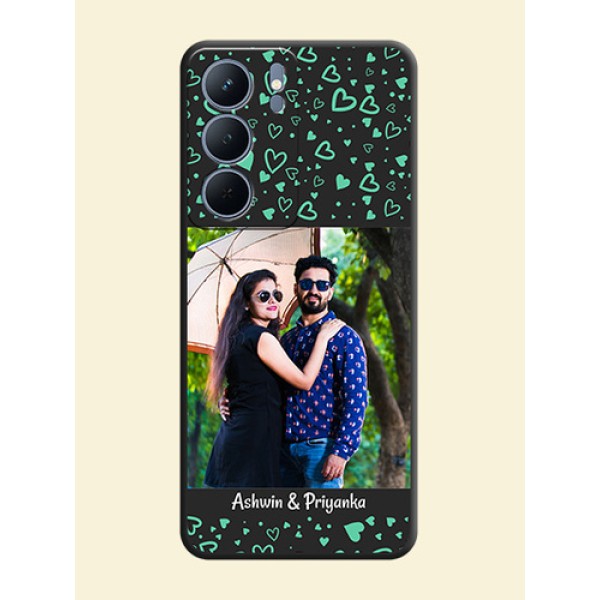 Sea Green Indefinite Love Pattern on Photo On Space Black Custom Soft Matte Mobile Back Cover - Narzo 80x 5G