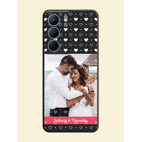 White Color Love Symbols with Text Design on Photo On Space Black Custom Soft Matte Mobile Back Cover - Narzo 80x 5G
