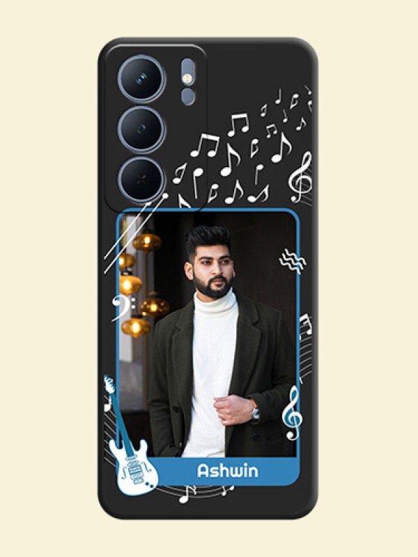 Musical Theme Design with Text on Photo On Space Black Custom Soft Matte Mobile Back Cover - Narzo 80x 5G
