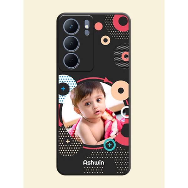 Multicoloured Round Image On Space Black Custom Soft Matte Mobile Back Cover - Narzo 80x 5G Multicoloured Round Image On Space Black Custom Soft Matte Mobile Back Cover - Narzo 80x 5G