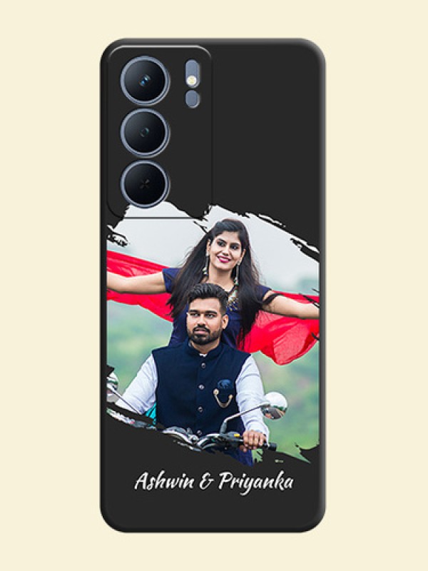 Grunge Brush Strokes on Photo On Space Black Custom Soft Matte Mobile Back Cover - Narzo 80x 5G