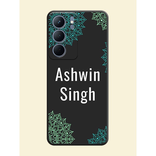 Your Name with Floral Design On Space Black Custom Soft Matte Mobile Back Cover - Narzo 80x 5G Your Name with Floral Design On Space Black Custom Soft Matte Mobile Back Cover - Narzo 80x 5G