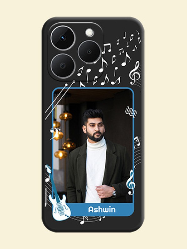 Musical Theme Design with Text on Photo On Space Black Custom Soft Matte Mobile Back Cover - Realme Narzo 90 5G