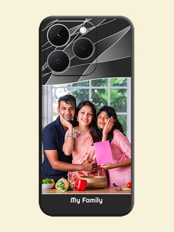 Mixed Wave Lines on Photo On Space Black Custom Soft Matte Mobile Back Cover - Realme Narzo 90 5G