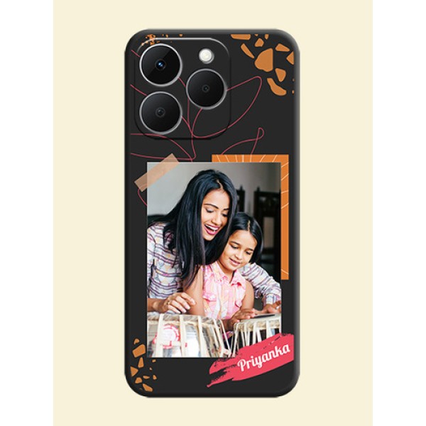 Orange Photo Frame On Space Black Custom Soft Matte Mobile Back Cover - Realme Narzo 90 5G Orange Photo Frame On Space Black Custom Soft Matte Mobile Back Cover - Realme Narzo 90 5G