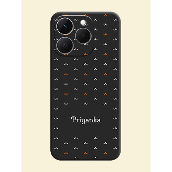 Simple Pattern With Custom Text On Space Black Custom Soft Matte Mobile Back Cover - Realme Narzo 90 5G Simple Pattern With Custom Text On Space Black Custom Soft Matte Mobile Back Cover - Realme Narzo 90 5G