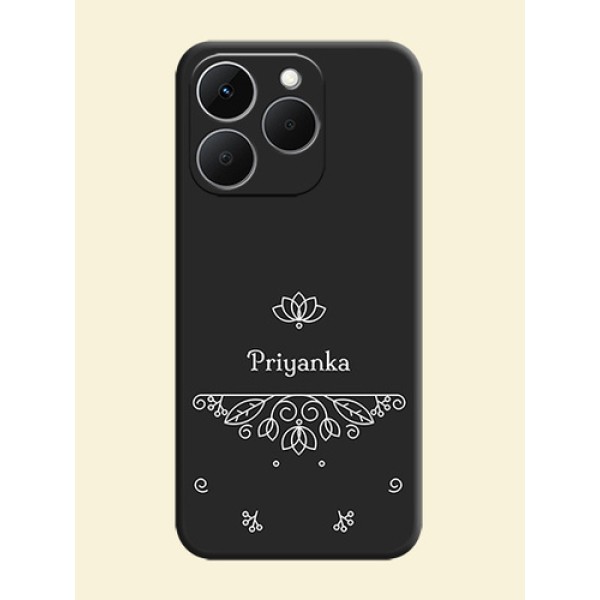 Lotus Garden Custom Text On Space Black Custom Soft Matte Mobile Back Cover - Realme Narzo 90 5G Lotus Garden Custom Text On Space Black Custom Soft Matte Mobile Back Cover - Realme Narzo 90 5G