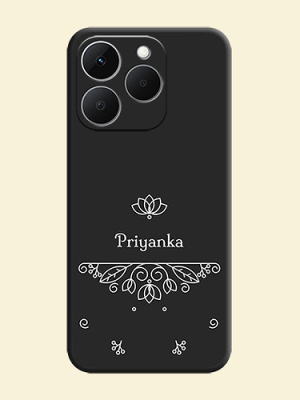 Lotus Garden Custom Text On Space Black Custom Soft Matte Mobile Back Cover - Realme Narzo 90 5G