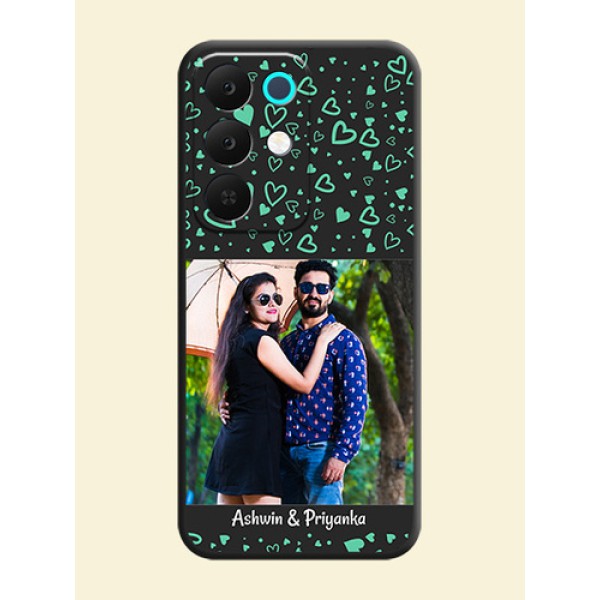 Sea Green Indefinite Love Pattern on Photo On Space Black Custom Soft Matte Mobile Back Cover - Realme Narzo 90x 5G Sea Green Indefinite Love Pattern on Photo On Space Black Custom Soft Matte Mobile Back Cover - Realme Narzo 90x 5G