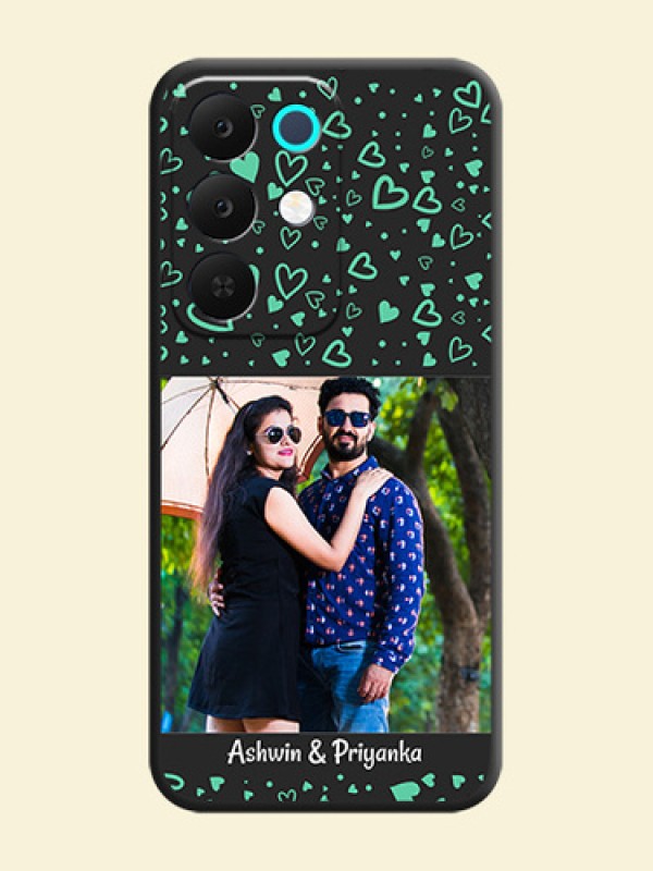 Sea Green Indefinite Love Pattern on Photo On Space Black Custom Soft Matte Mobile Back Cover - Realme Narzo 90x 5G