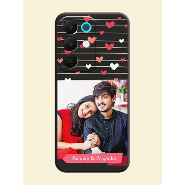 Love Pattern with Name on Pink Ribbon on Photo On Space Black Custom Soft Matte Mobile Back Cover - Realme Narzo 90x 5G Love Pattern with Name on Pink Ribbon on Photo On Space Black Custom Soft Matte Mobile Back Cover - Realme Narzo 90x 5G