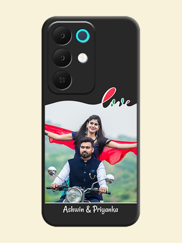 Fall in Love Pattern with Picture on Photo On Space Black Custom Soft Matte Mobile Back Cover - Realme Narzo 90x 5G