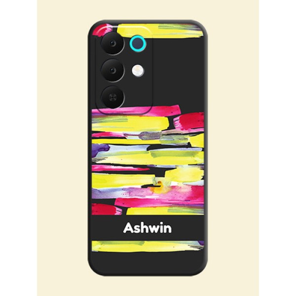 Brush Coloured On Space Black Custom Soft Matte Mobile Back Cover - Realme Narzo 90x 5G Brush Coloured On Space Black Custom Soft Matte Mobile Back Cover - Realme Narzo 90x 5G
