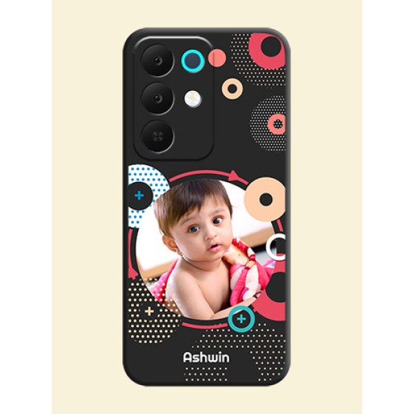 Multicoloured Round Image On Space Black Custom Soft Matte Mobile Back Cover - Realme Narzo 90x 5G Multicoloured Round Image On Space Black Custom Soft Matte Mobile Back Cover - Realme Narzo 90x 5G